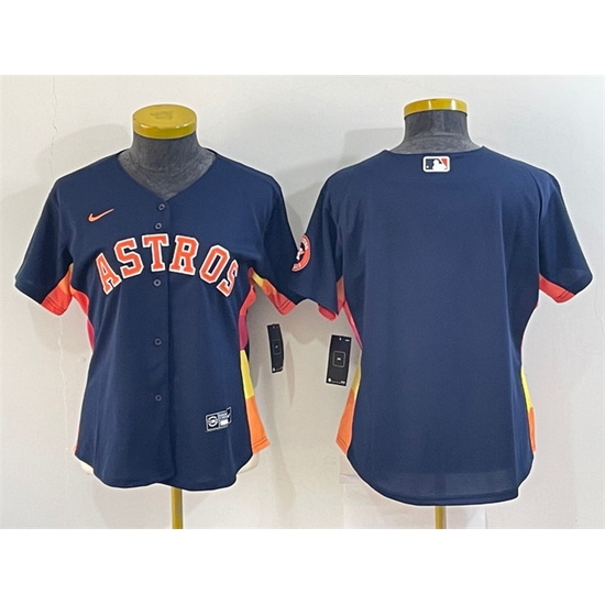 Women Houston Astros Navy With Patch Cool Base Stitched Baseball Jersey Women Houston Astros Navy With Patch Cool Base Stitched Baseball Jersey