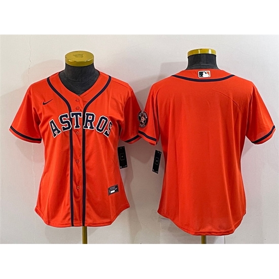Women Houston Astros Orange With Patch Cool Base Stitched Baseball Jersey Women Houston Astros Orange With Patch Cool Base Stitched Baseball Jersey