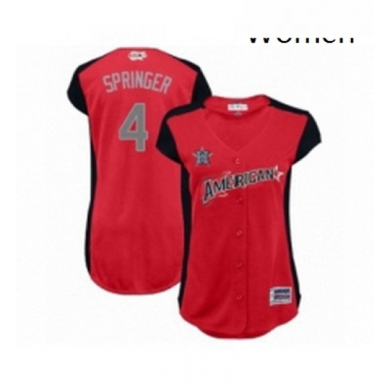 Womens Houston Astros 4 George Springer Authentic Red American League 2019 Baseball All Star Jersey Womens Houston Astros 4 George Springer Authentic Red American League 2019 Baseball All Star Jersey