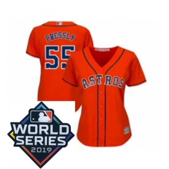 Womens Houston Astros 55 Ryan Pressly Orange Alternate Cool Base Baseball jersey Womens Houston Astros 55 Ryan Pressly Orange Alternate Cool Base Baseball jersey