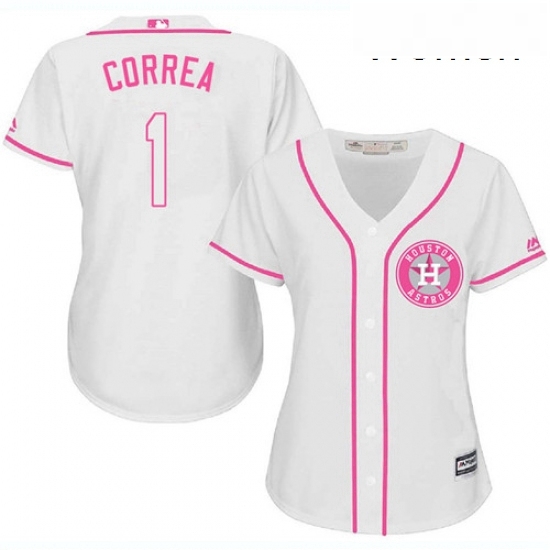 Womens Majestic Houston Astros 1 Carlos Correa Authentic White Fashion Cool Base MLB Jersey Womens Majestic Houston Astros 1 Carlos Correa Authentic White Fashion Cool Base MLB Jersey