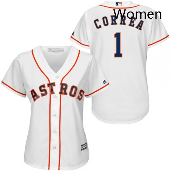 Womens Majestic Houston Astros 1 Carlos Correa Authentic White Home Cool Base MLB Jersey Womens Majestic Houston Astros 1 Carlos Correa Authentic White Home Cool Base MLB Jersey