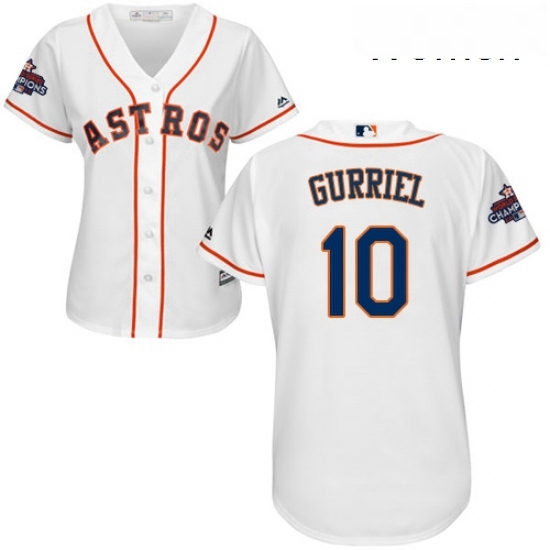 Womens Majestic Houston Astros 10 Yuli Gurriel Replica White Home 2017 World Series Champions Cool Base MLB Jersey Womens Majestic Houston Astros 10 Yuli Gurriel Replica White Home 2017 World Series Champions Cool Base MLB Jersey