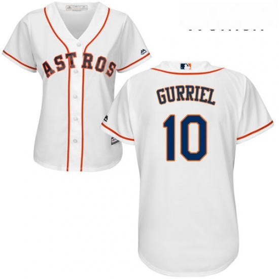 Womens Majestic Houston Astros 10 Yuli Gurriel Replica White Home Cool Base MLB Jersey Womens Majestic Houston Astros 10 Yuli Gurriel Replica White Home Cool Base MLB Jersey
