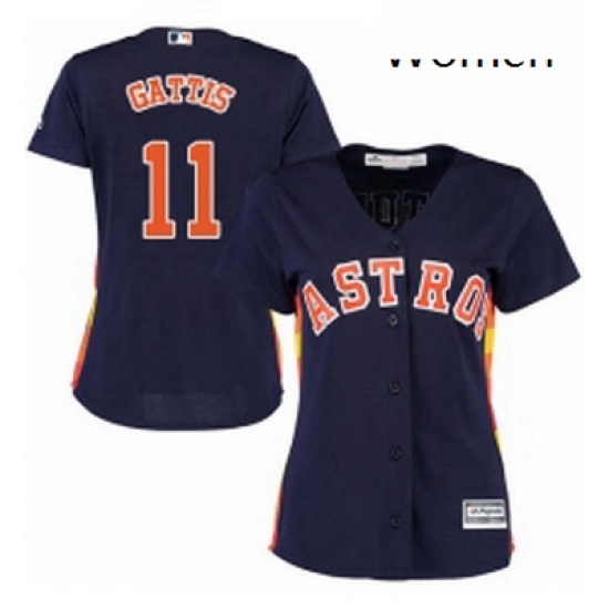 Womens Majestic Houston Astros 11 Evan Gattis Authentic Navy Blue Alternate Cool Base MLB Jersey Womens Majestic Houston Astros 11 Evan Gattis Authentic Navy Blue Alternate Cool Base MLB Jersey