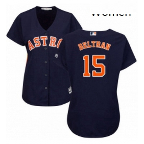 Womens Majestic Houston Astros 15 Carlos Beltran Replica Navy Blue Alternate Cool Base MLB Jersey Womens Majestic Houston Astros 15 Carlos Beltran Replica Navy Blue Alternate Cool Base MLB Jersey