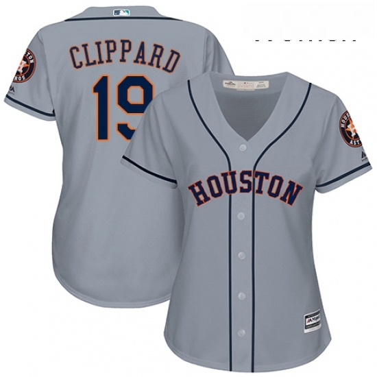 Womens Majestic Houston Astros 19 Tyler Clippard Authentic Grey Road Cool Base MLB Jersey Womens Majestic Houston Astros 19 Tyler Clippard Authentic Grey Road Cool Base MLB Jersey