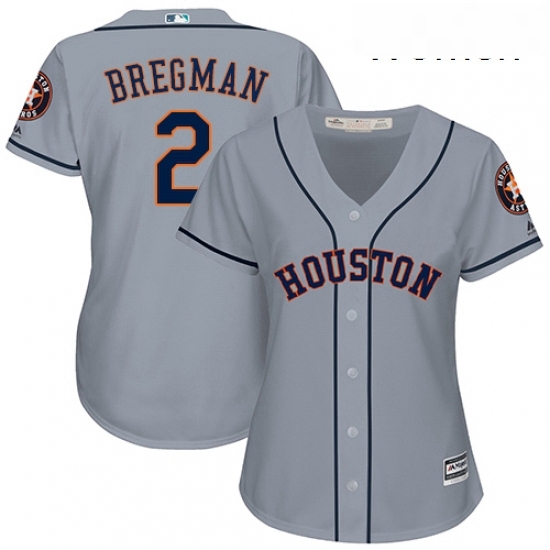 Womens Majestic Houston Astros 2 Alex Bregman Replica Grey Road Cool Base MLB Jersey Womens Majestic Houston Astros 2 Alex Bregman Replica Grey Road Cool Base MLB Jersey