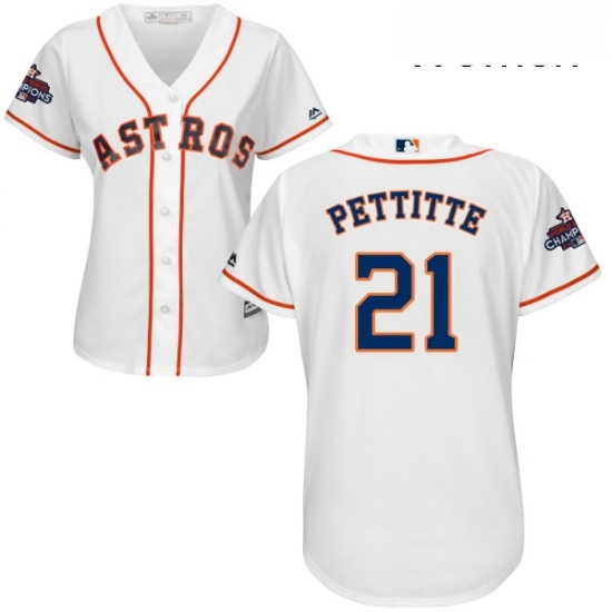 Womens Majestic Houston Astros 21 Andy Pettitte Replica White Home 2017 World Series Champions Cool Base MLB Jersey Womens Majestic Houston Astros 21 Andy Pettitte Replica White Home 2017 World Series Champions Cool Base MLB Jersey