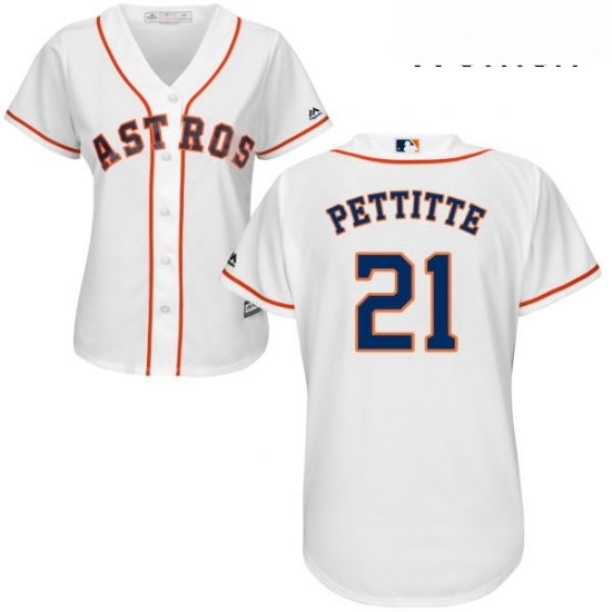 Womens Majestic Houston Astros 21 Andy Pettitte Replica White Home Cool Base MLB Jersey Womens Majestic Houston Astros 21 Andy Pettitte Replica White Home Cool Base MLB Jersey