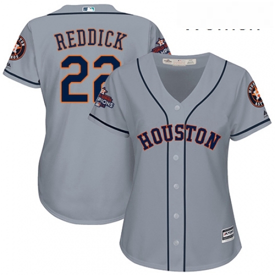 Womens Majestic Houston Astros 22 Josh Reddick Replica Grey Road 2017 World Series Champions Cool Base MLB Jersey Womens Majestic Houston Astros 22 Josh Reddick Replica Grey Road 2017 World Series Champions Cool Base MLB Jersey