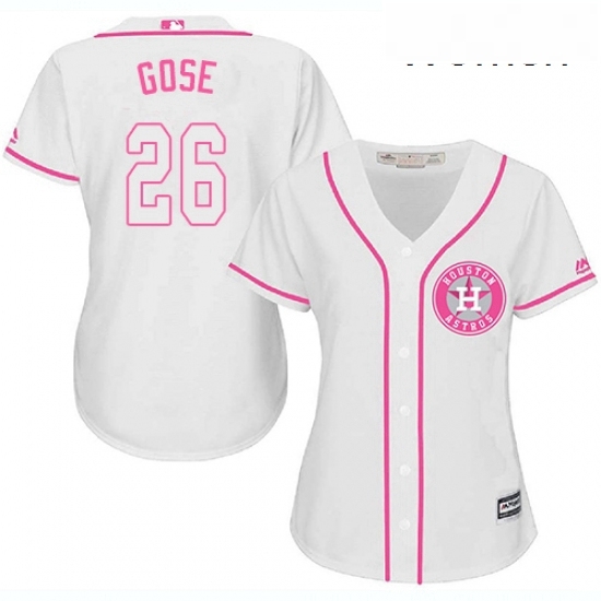 Womens Majestic Houston Astros 26 Anthony Gose Authentic White Fashion Cool Base MLB Jersey Womens Majestic Houston Astros 26 Anthony Gose Authentic White Fashion Cool Base MLB Jersey