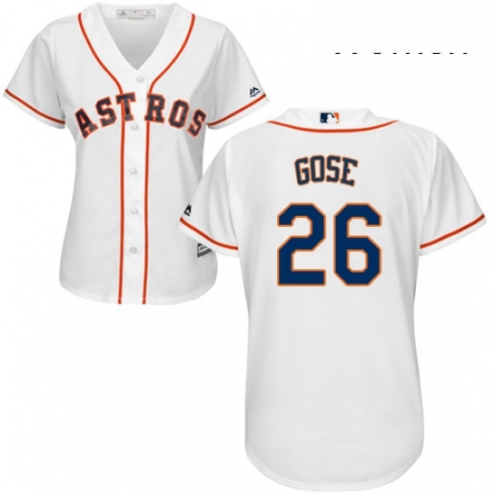 Womens Majestic Houston Astros 26 Anthony Gose Replica White Home Cool Base MLB Jersey Womens Majestic Houston Astros 26 Anthony Gose Replica White Home Cool Base MLB Jersey