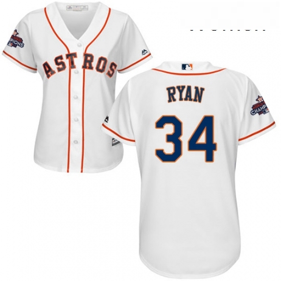 Womens Majestic Houston Astros 34 Nolan Ryan Authentic White Home 2017 World Series Champions Cool Base MLB Jersey Womens Majestic Houston Astros 34 Nolan Ryan Authentic White Home 2017 World Series Champions Cool Base MLB Jersey