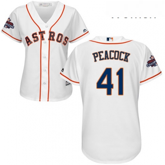 Womens Majestic Houston Astros 41 Brad Peacock Authentic White Home 2017 World Series Champions Cool Base MLB Jersey Womens Majestic Houston Astros 41 Brad Peacock Authentic White Home 2017 World Series Champions Cool Base MLB Jersey