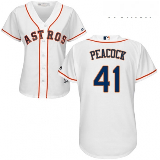 Womens Majestic Houston Astros 41 Brad Peacock Authentic White Home Cool Base MLB Jersey Womens Majestic Houston Astros 41 Brad Peacock Authentic White Home Cool Base MLB Jersey