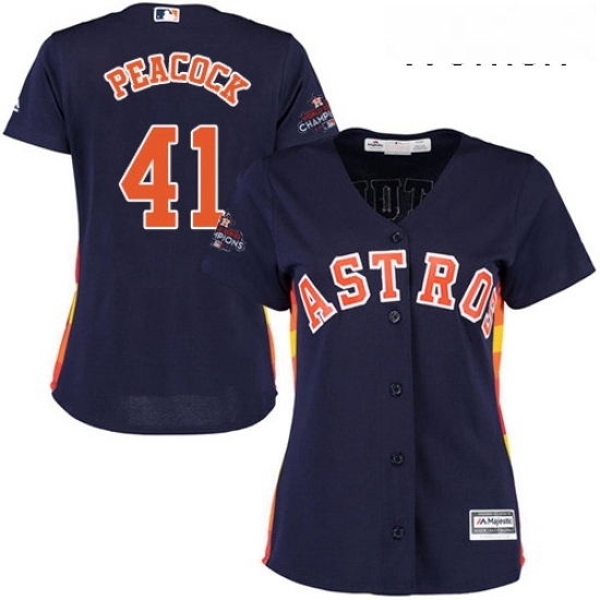 Womens Majestic Houston Astros 41 Brad Peacock Replica Navy Blue Alternate 2017 World Series Champions Cool Base MLB Jersey Womens Majestic Houston Astros 41 Brad Peacock Replica Navy Blue Alternate 2017 World Series Champions Cool Base MLB Jersey
