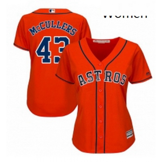 Womens Majestic Houston Astros 43 Lance McCullers Authentic Orange Alternate Cool Base MLB Jersey Womens Majestic Houston Astros 43 Lance McCullers Authentic Orange Alternate Cool Base MLB Jersey
