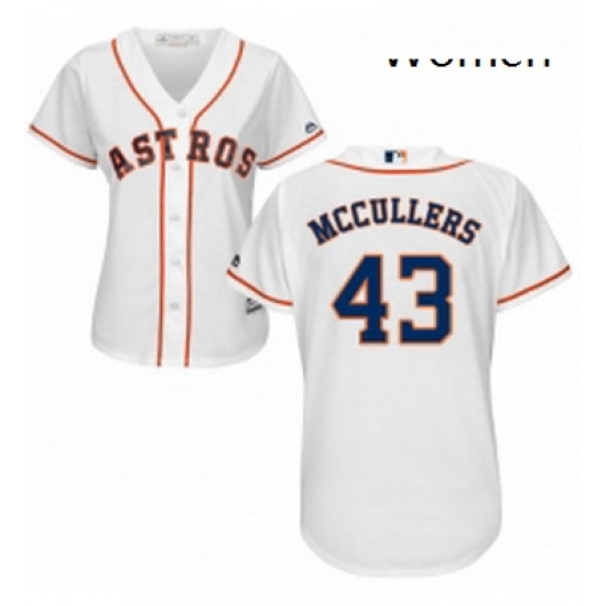 Womens Majestic Houston Astros 43 Lance McCullers Replica White Home Cool Base MLB Jersey Womens Majestic Houston Astros 43 Lance McCullers Replica White Home Cool Base MLB Jersey