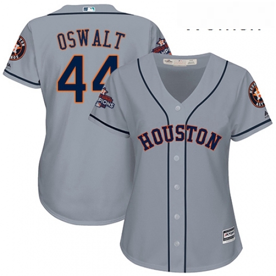 Womens Majestic Houston Astros 44 Roy Oswalt Replica Grey Road 2017 World Series Champions Cool Base MLB Jersey Womens Majestic Houston Astros 44 Roy Oswalt Replica Grey Road 2017 World Series Champions Cool Base MLB Jersey