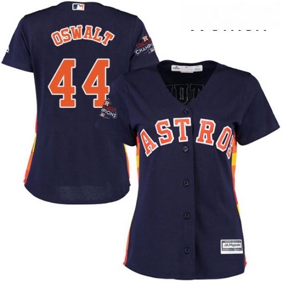 Womens Majestic Houston Astros 44 Roy Oswalt Replica Navy Blue Alternate 2017 World Series Champions Cool Base MLB Jersey Womens Majestic Houston Astros 44 Roy Oswalt Replica Navy Blue Alternate 2017 World Series Champions Cool Base MLB Jersey