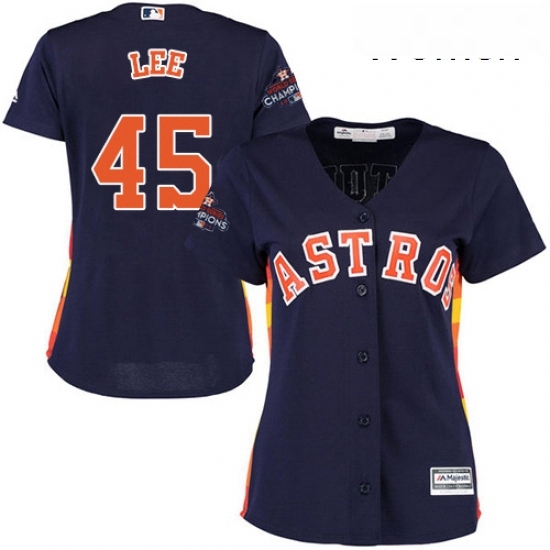 Womens Majestic Houston Astros 45 Carlos Lee Authentic Navy Blue Alternate 2017 World Series Champions Cool Base MLB Jersey Womens Majestic Houston Astros 45 Carlos Lee Authentic Navy Blue Alternate 2017 World Series Champions Cool Base MLB Jersey