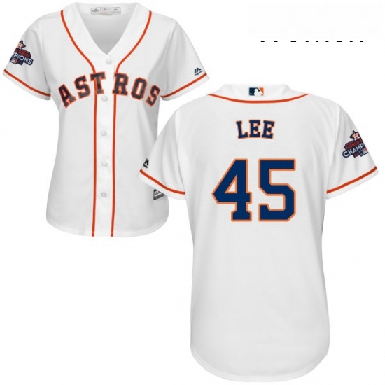 Womens Majestic Houston Astros 45 Carlos Lee Authentic White Home 2017 World Series Champions Cool Base MLB Jersey Womens Majestic Houston Astros 45 Carlos Lee Authentic White Home 2017 World Series Champions Cool Base MLB Jersey