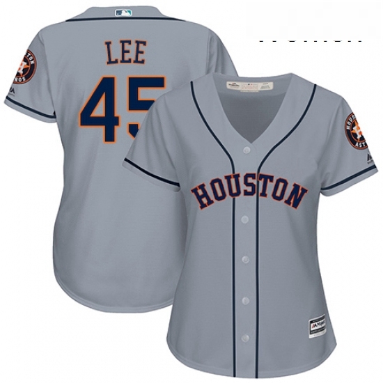 Womens Majestic Houston Astros 45 Carlos Lee Replica Grey Road Cool Base MLB Jersey Womens Majestic Houston Astros 45 Carlos Lee Replica Grey Road Cool Base MLB Jersey