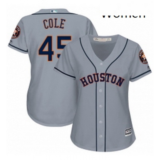 Womens Majestic Houston Astros 45 Gerrit Cole Authentic Grey Road Cool Base MLB Jersey Womens Majestic Houston Astros 45 Gerrit Cole Authentic Grey Road Cool Base MLB Jersey