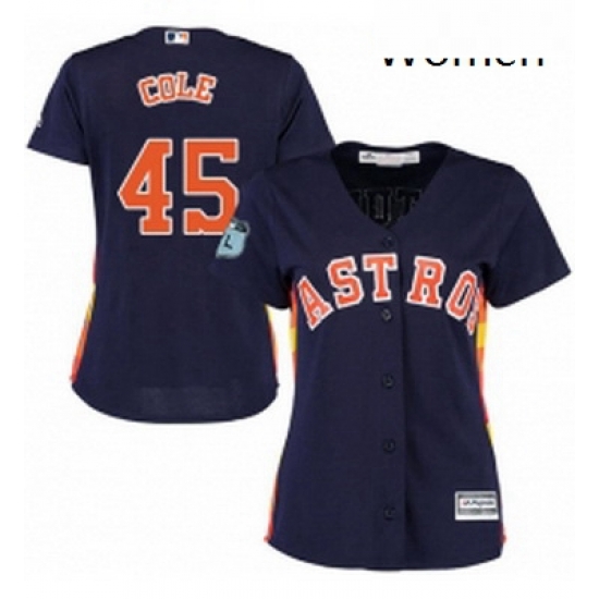 Womens Majestic Houston Astros 45 Gerrit Cole Authentic Navy Blue Alternate Cool Base MLB Jersey Womens Majestic Houston Astros 45 Gerrit Cole Authentic Navy Blue Alternate Cool Base MLB Jersey
