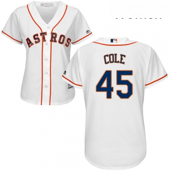 Womens Majestic Houston Astros 45 Gerrit Cole Authentic White Home Cool Base MLB Jersey Womens Majestic Houston Astros 45 Gerrit Cole Authentic White Home Cool Base MLB Jersey