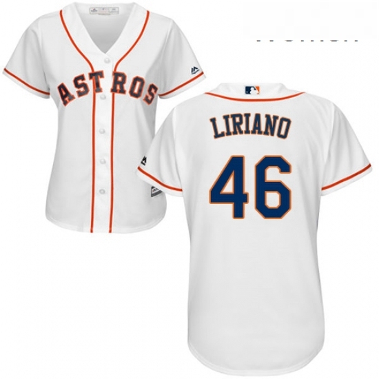 Womens Majestic Houston Astros 46 Francisco Liriano Authentic White Home Cool Base MLB Jersey Womens Majestic Houston Astros 46 Francisco Liriano Authentic White Home Cool Base MLB Jersey