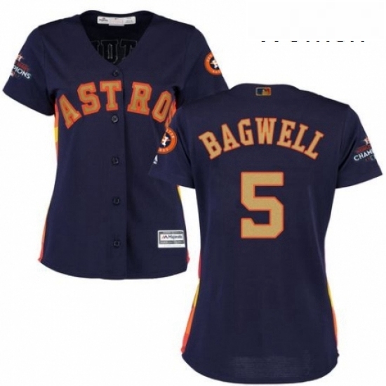 Womens Majestic Houston Astros 5 Jeff Bagwell Authentic Navy Blue Alternate 2018 Gold Program Cool Base MLB Jersey Womens Majestic Houston Astros 5 Jeff Bagwell Authentic Navy Blue Alternate 2018 Gold Program Cool Base MLB Jersey