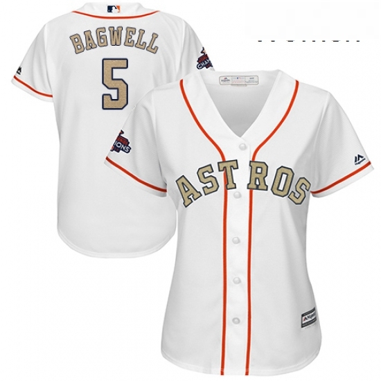 Womens Majestic Houston Astros 5 Jeff Bagwell Authentic White 2018 Gold Program Cool Base MLB Jersey Womens Majestic Houston Astros 5 Jeff Bagwell Authentic White 2018 Gold Program Cool Base MLB Jersey