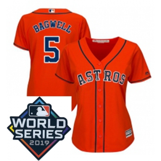 Womens Majestic Houston Astros 5 Jeff Bagwell Orange Alternate Cool Base Sitched 2019 World Series Patch Jersey Womens Majestic Houston Astros 5 Jeff Bagwell Orange Alternate Cool Base Sitched 2019 World Series Patch Jersey