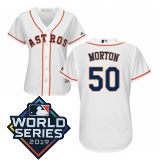 Womens Majestic Houston Astros 50 Charlie Morton White Home Cool Base Sitched 2019 World Series Patch jersey Womens Majestic Houston Astros 50 Charlie Morton White Home Cool Base Sitched 2019 World Series Patch jersey