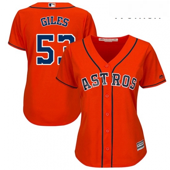 Womens Majestic Houston Astros 53 Ken Giles Authentic Orange Alternate Cool Base MLB Jersey Womens Majestic Houston Astros 53 Ken Giles Authentic Orange Alternate Cool Base MLB Jersey