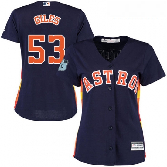 Womens Majestic Houston Astros 53 Ken Giles Replica Navy Blue Alternate Cool Base MLB Jersey Womens Majestic Houston Astros 53 Ken Giles Replica Navy Blue Alternate Cool Base MLB Jersey