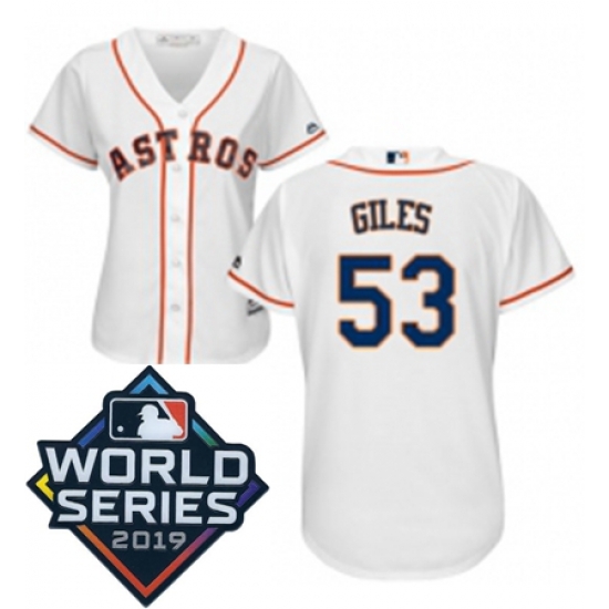 Womens Majestic Houston Astros 53 Ken Giles White Home Cool Base Sitched 2019 World Series Patch jersey Womens Majestic Houston Astros 53 Ken Giles White Home Cool Base Sitched 2019 World Series Patch jersey