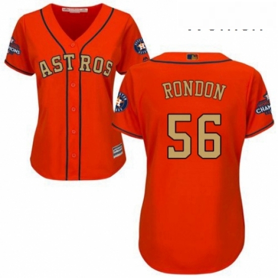 Womens Majestic Houston Astros 56 Hector Rondon Authentic Orange Alternate 2018 Gold Program Cool Base MLB Jersey Womens Majestic Houston Astros 56 Hector Rondon Authentic Orange Alternate 2018 Gold Program Cool Base MLB Jersey