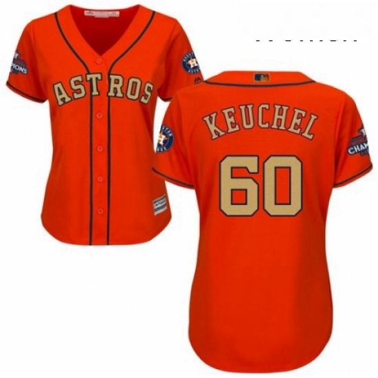 Womens Majestic Houston Astros 60 Dallas Keuchel Authentic Orange Alternate 2018 Gold Program Cool Base MLB Jersey Womens Majestic Houston Astros 60 Dallas Keuchel Authentic Orange Alternate 2018 Gold Program Cool Base MLB Jersey
