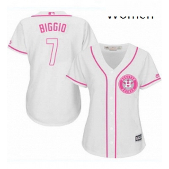 Womens Majestic Houston Astros 7 Craig Biggio Replica White Fashion Cool Base MLB Jersey Womens Majestic Houston Astros 7 Craig Biggio Replica White Fashion Cool Base MLB Jersey