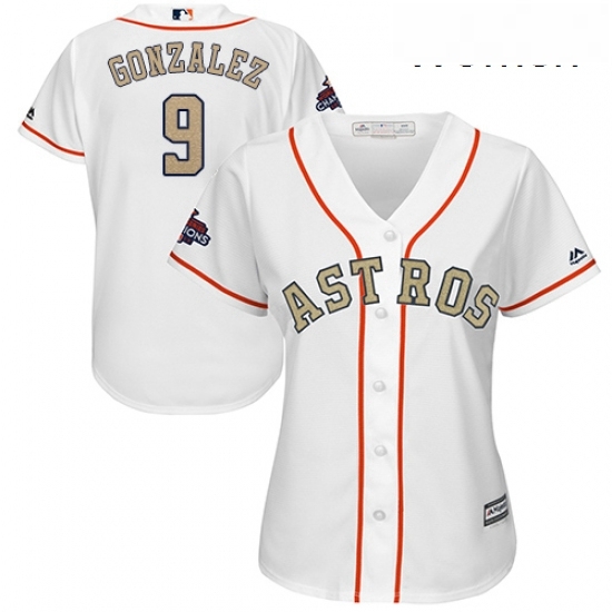 Womens Majestic Houston Astros 9 Marwin Gonzalez Authentic White 2018 Gold Program Cool Base MLB Jersey Womens Majestic Houston Astros 9 Marwin Gonzalez Authentic White 2018 Gold Program Cool Base MLB Jersey