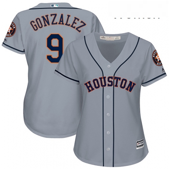 Womens Majestic Houston Astros 9 Marwin Gonzalez Replica Grey Road Cool Base MLB Jersey Womens Majestic Houston Astros 9 Marwin Gonzalez Replica Grey Road Cool Base MLB Jersey