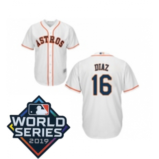 Youth Houston Astros 16 Aledmys Diaz White Home Cool Base Baseball jersey Youth Houston Astros 16 Aledmys Diaz White Home Cool Base Baseball jersey