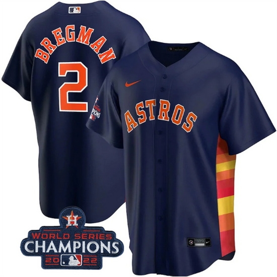 Youth Houston Astros 2 Alex Bregman Navy 2022 World Series Champions Stitched BaseballJersey Youth Houston Astros 2 Alex Bregman Navy 2022 World Series Champions Stitched BaseballJersey
