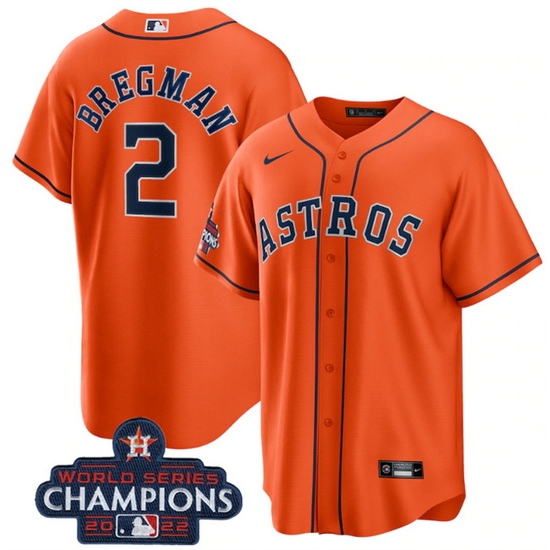 Youth Houston Astros 2 Alex Bregman Orange 2022 World Series Champions Stitched BaseballJersey Youth Houston Astros 2 Alex Bregman Orange 2022 World Series Champions Stitched BaseballJersey