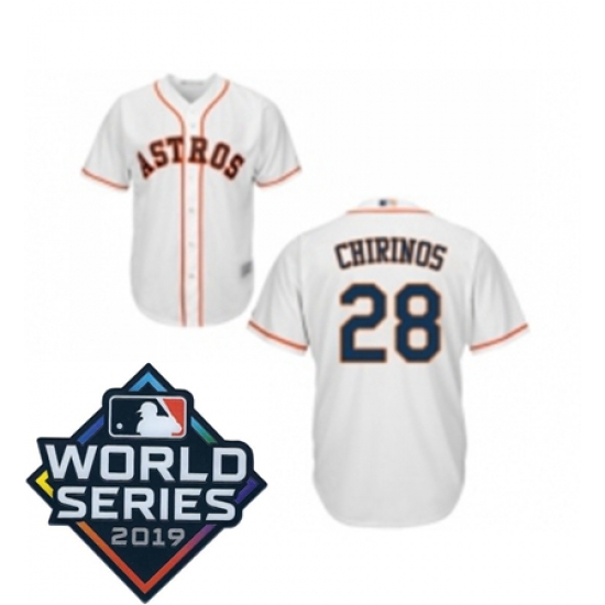 Youth Houston Astros 28 Robinson Chirinos White Home Cool Base Baseball jersey Youth Houston Astros 28 Robinson Chirinos White Home Cool Base Baseball jersey