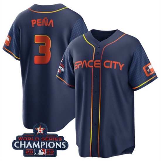 Youth Houston Astros 3 Jeremy Pena Navy 2022 World Series Champions City Connect Stitched BaseballJersey Youth Houston Astros 3 Jeremy Pena Navy 2022 World Series Champions City Connect Stitched BaseballJersey