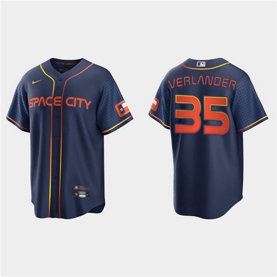 Youth Houston Astros 35 Justin Verlander 2022 Navy City Connect Stitched Jersey